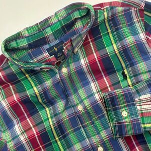 Ralph Lauren Boys XL (18-20) Plaid Button Down Shirt Long Sleeve